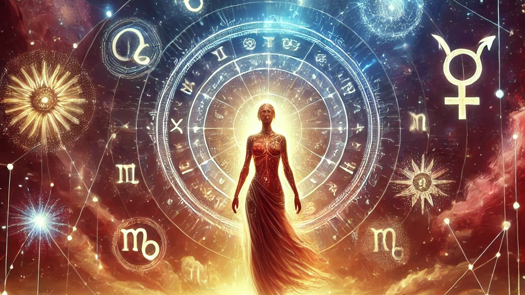 How Astrology and Spiritual Guidance Can Navigate Life's Challenges – An artistic illustration of a serene AI-generated woman standing under a cosmic sky, surrounded by zodiac symbols, reflecting spiritual and astrological growth." How Astrology and Spiritual Guidance Can Navigate Life's Challenges – An artistic illustration of a serene AI-generated woman standing under a cosmic sky, surrounded by zodiac symbols, reflecting spiritual and astrological growth."